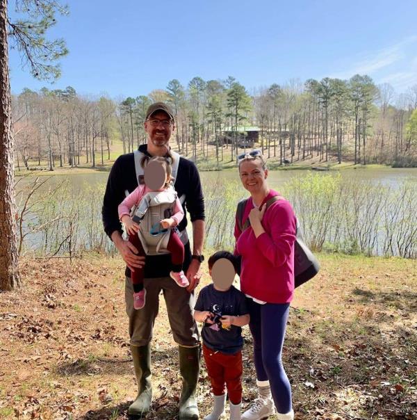 Ben Mauck with his wife and two kids.