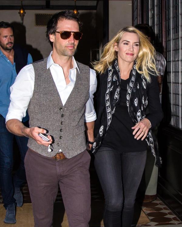 Edward Abel Smith and Kate Winslet are seen leaving a hotel on October 6, 2015 in New York City.  