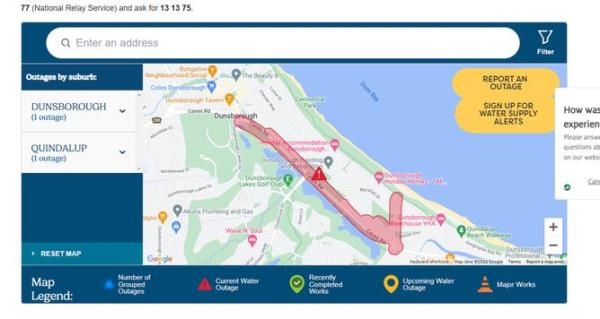 The ‘sudden’ water outage was identified at around 9am on Thursday morning.